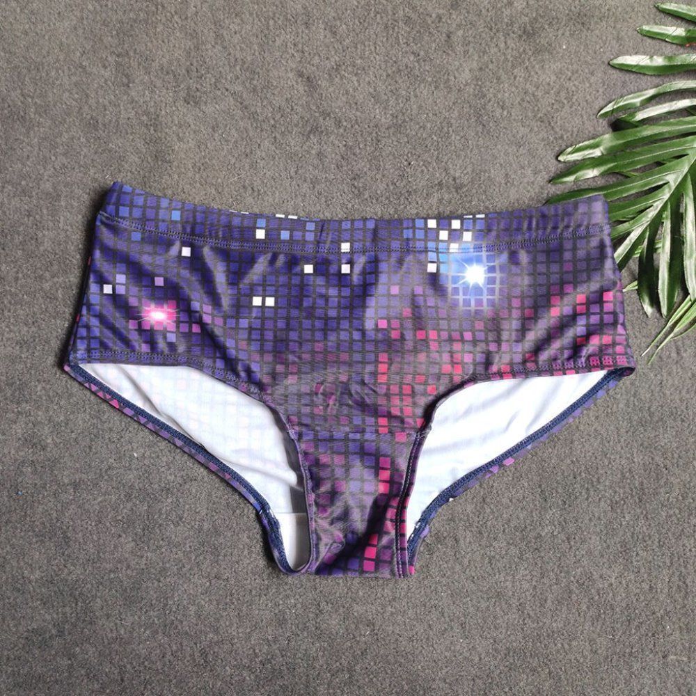 Men's fun disco shiny swim trunks, swimsuit, soft shorts pool party Size L - Picture 8 of 11